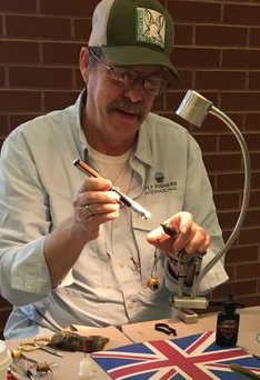 Mike Morphew leads fly tying demo at Aug. 2 meeting