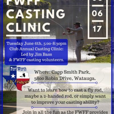 June meeting is casting class at Capp Smith Park in Watauga